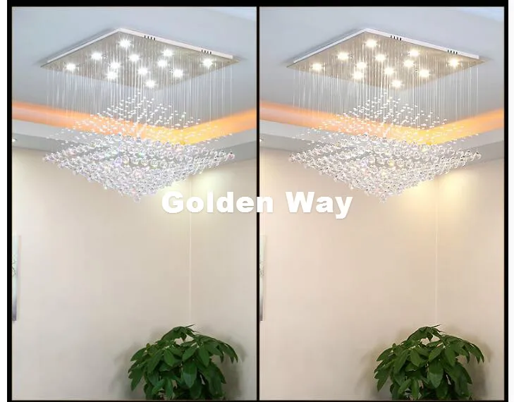 LED Golden Crystal Ceiling Lights For Living Room Luminarias Para Sala Plafon LED Crystal AC Ceiling Lamp Fixtures Free Shipping