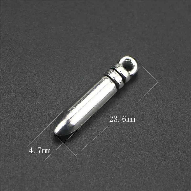 5 Pieces/Lot 4.7*23.6mm antique sliver bullet warhead charms diy handmade craft pendants jewelry making