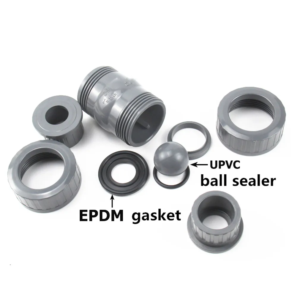 20~63mm UPVC Check Valve Double Union Non-return Value Preventing Back Flow Water Pipe Valve Connectors