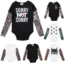 Tattoo Sleeve Newborn Clothes Baby Boy Bodysuit Unisex Toddler Jumpsuit 100% Cotton Premature Clothing Girls Shirt Costumes 0-3Y