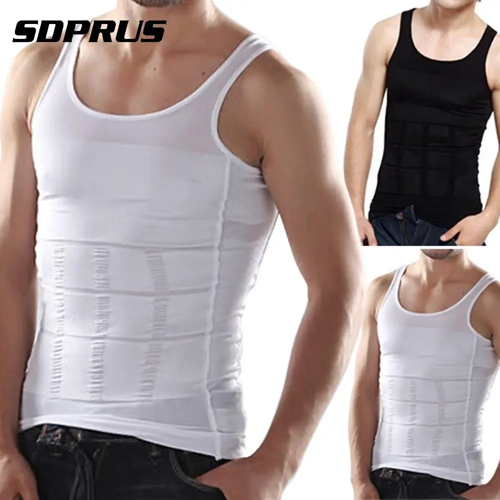 Men Tight Slimming Body Shapewear Vest Shirt Abs Abdomen Slim Tummy Belly Slim Body Shaper Underwear Vest Undershirt