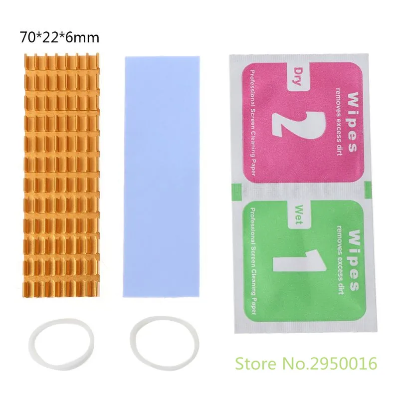 

Aluminum Heatsink Heat Dissipation Radiator M.2 NGFF Cooling Heat Sink Heat Thermal Pads for M.2 NGFF 2280 PCI-E NVME SSD