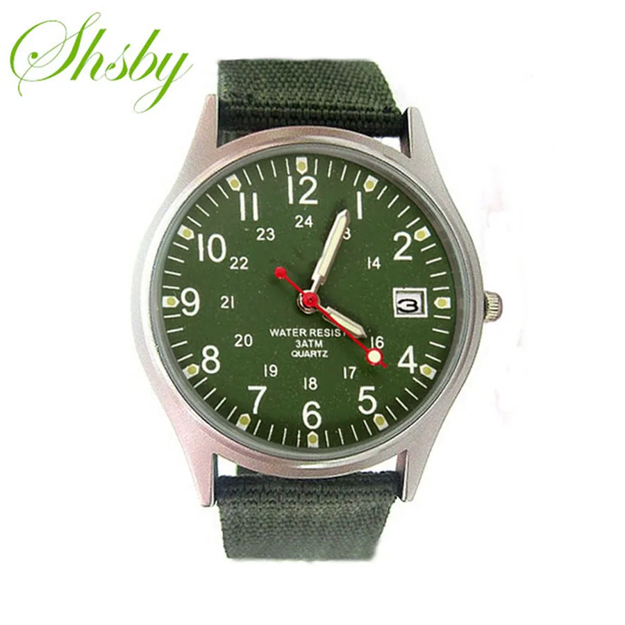 

Shsby men Nylon strap calendar outside sports watches male business watch Men's Military Watches fashion reloj hombre