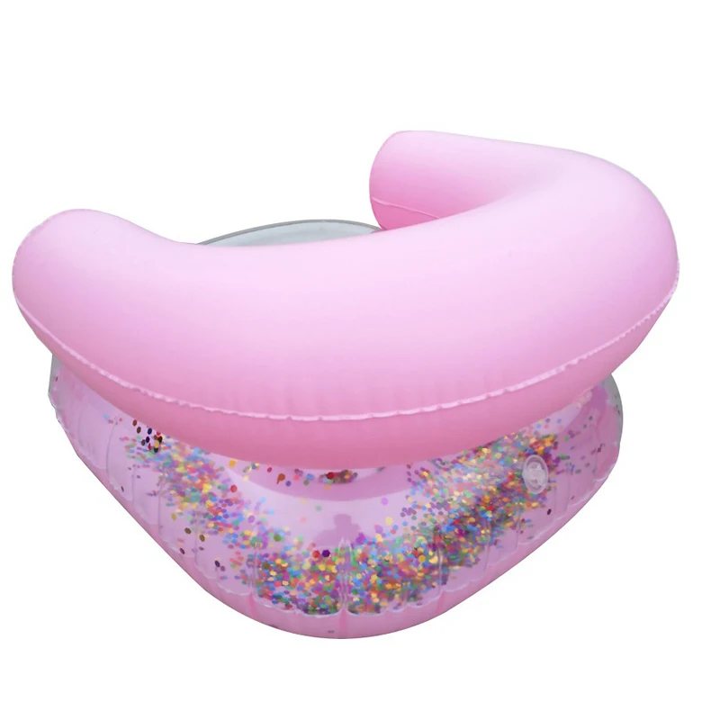 Kids Inflatable Sofa Baby Sitting Chair Sequin Kids Bath Learning Seat Pool Float Seat Accessories Swimming Ring Summer Beach