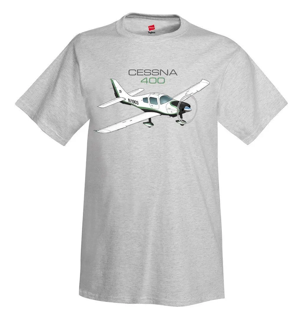 100% Cotton Print Mens Summer O-Neck Cessna 400 Corvallis TT Airplane T-Shirt - Personalized Tee Shirt