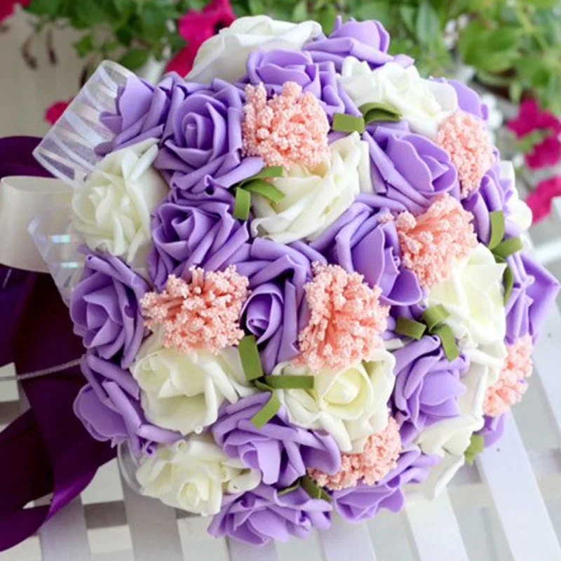 Perfectlifeoh-造花,ミントグリーン,結婚式の花嫁介添人のブーケ