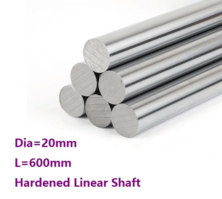 4pcs/lot Dia 20mm shaft 600mm long Chromed plated linear shaft hardened shaft rod bar rail guide for 3d printer cnc parts