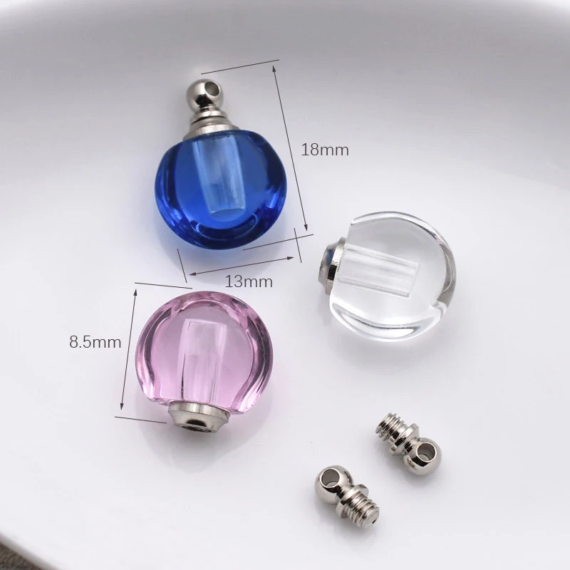 1piece Crysta Glassl Vial Necklace Pendant Essential Oil Miniature Perfume Bottle Name On Rice Art