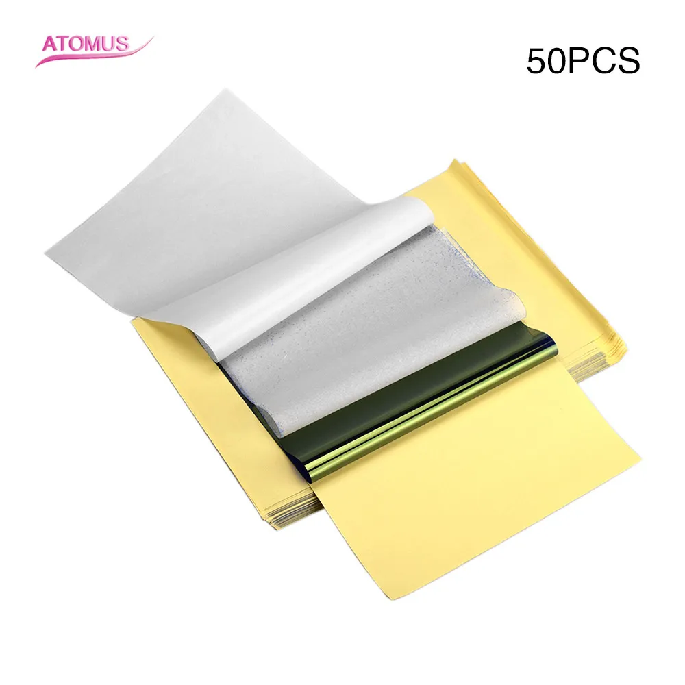 

50pcs Tattoo Transfer Paper Compatible Thermal Printers Stencil Copier A4 Spirit Stencil Carbon Thermal Tracing Manual