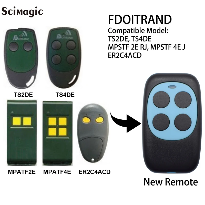 Fdoitrand Compatible remote control 433MHz hearty doitrand ts4de ts2de mpstf 2e rj mpstf 4e rj garage door opener command