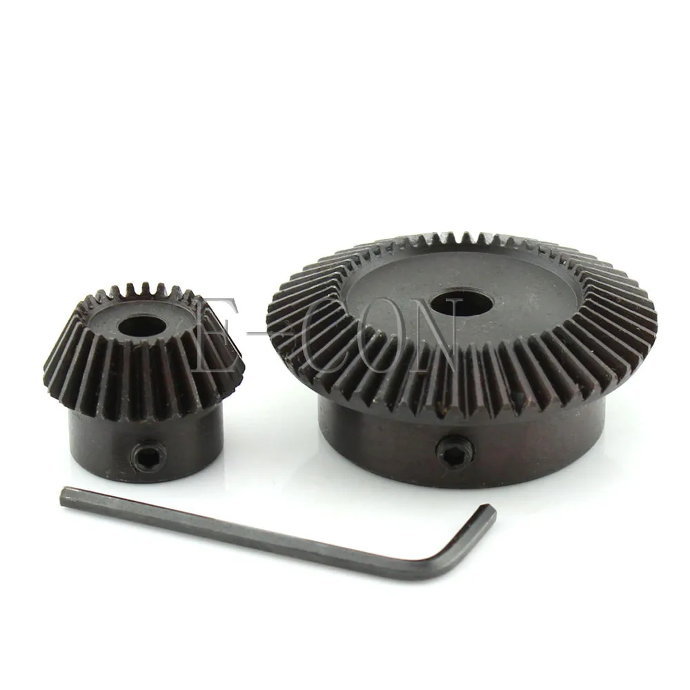 2pcs 1M 50T 25T Metal Umbrella Tooth Bevel Gear 90 Angle Set Kit Ratio 2:1