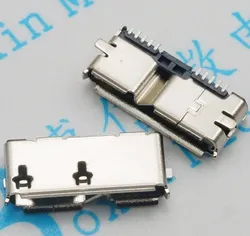 10pcs Micro USB 3.0 B Type SMT Female Socket SMD2 10pin USB Connector for Samsung Mobile Hard Disk Drives Data Interface