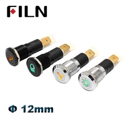 12mm wodoodporny metalowy wskaźnik led światło z samochodów łódź deski rozdzielczej symbol ostrzegawczy led 12 v 24 v lampa na pilota lampka sygnalizacyjna