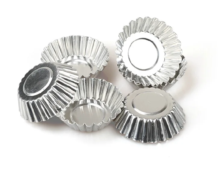 500pcs Flower Shape Egg Tart Mold Aluminum Metal 7 cm Cupcake Cake Cookie Mold Tin Baking Egg Tart Tools wa3693