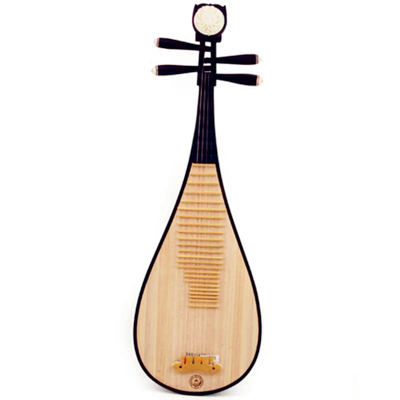 Chinese lute Pipa National String Instrument Pi pa Children playing pipa hard wood surface and platane wood back Bone flowers