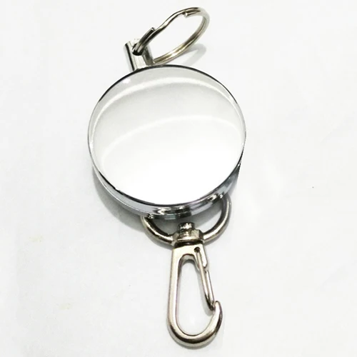 Retractable Pull Key Ring ID Badge Lanyard Name Tag Card Holder Recoil Reel Belt Clip Attachment Buckle Recoil Keychain Tool