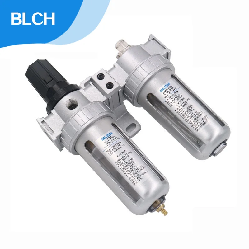 BLCH Air Compressor Oil Lubricator Moisture Water Trap Filter Regulator With Mount SFC-200 1/4'' 1/2'' 3/8'' 0-1Mpa 0-150 PSI