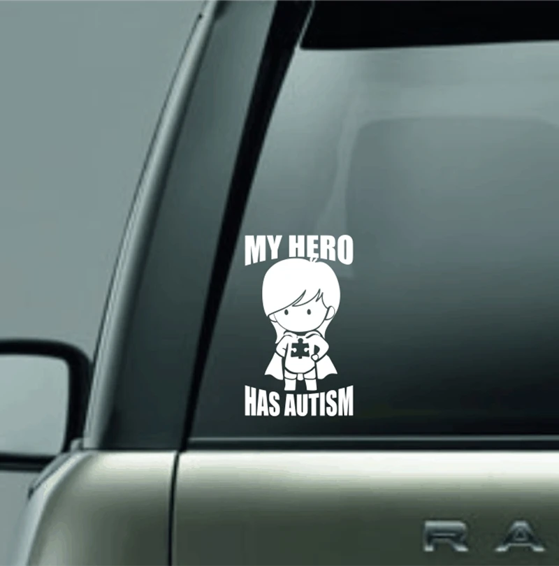 MY HERO HAS AUTISM Vinyl Decal Sticker For Car Truck Laptop Decorative Autism Awareness Decals