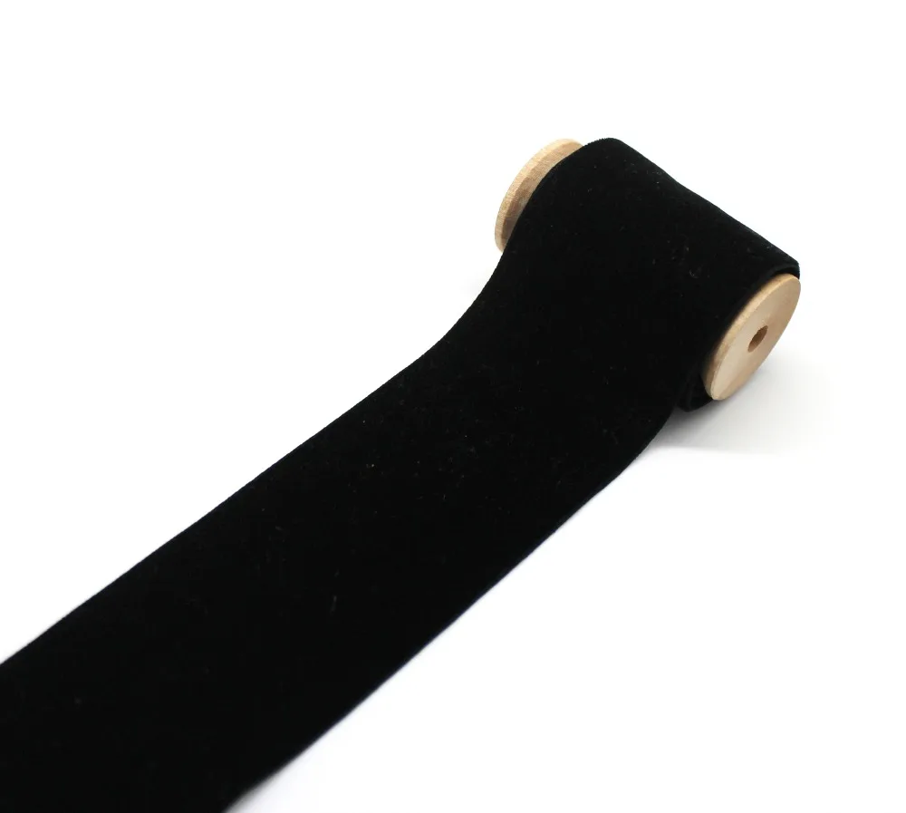 Black Color Velvet Ribbon ECO-Friendly Single Face Fabric Tapes for Handmade Arts 3MM 6MM 9MM 13MM 16MM 19MM 22MM 25MM 38MM 50MM