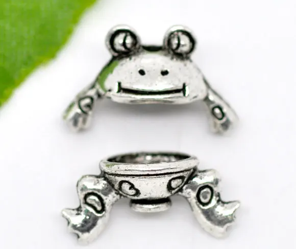 

Free Shipping 50sets Antique Silver Tone Frog Charm Bead Caps Set 15x9mm Beads Jewelry Findings Wholesale J0145*5