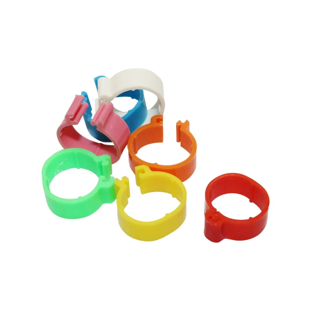 700 Pcs Inner Diameter 1.6cm Plastic Open Type Buckle Chicken Duck 7 Colors Digital Foot Ring Poultry Farming Equipment