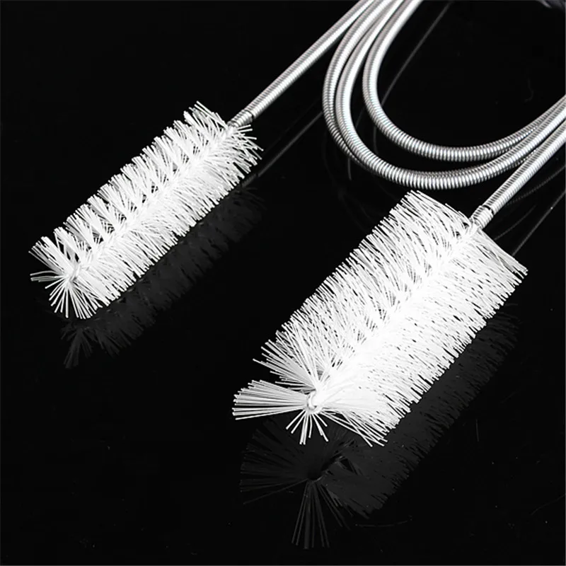 1.55M Metal And Plastic Flexible Pipe Tube Cleaner Tool Double Head Brush Aquarium Filter Pump Pipe Yellow/White