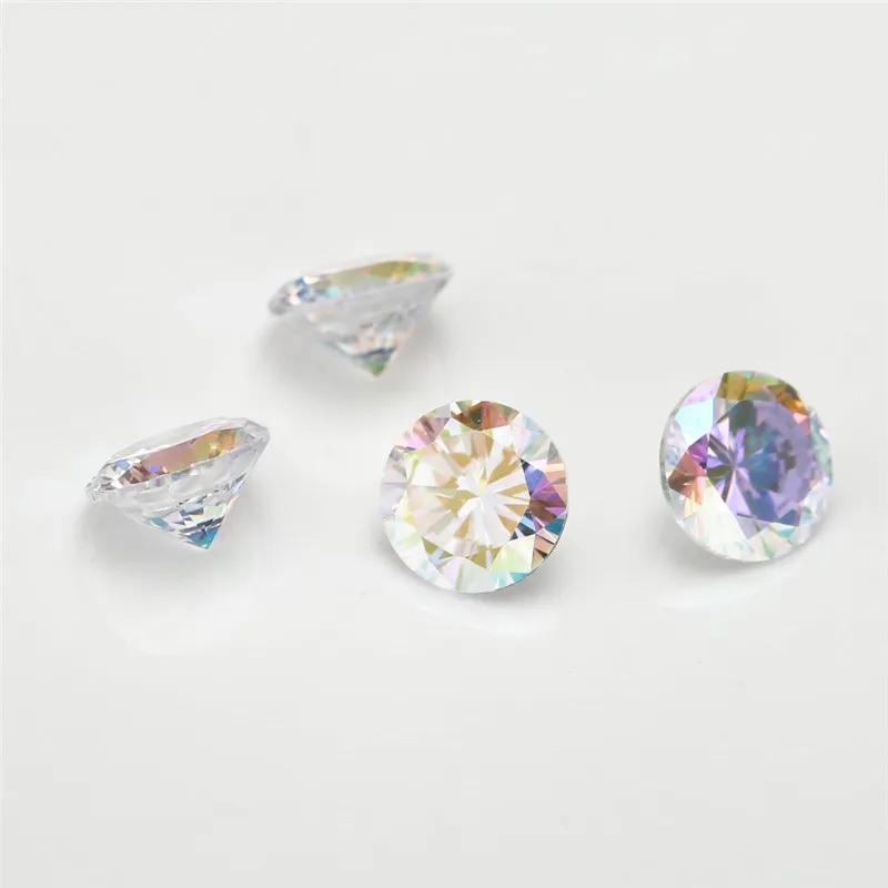 Size 1mm~10mm Multicolor Cubic Zirconia Stone Loose Round Shape Plating AB Color CZ Synthetic Gems Zircon