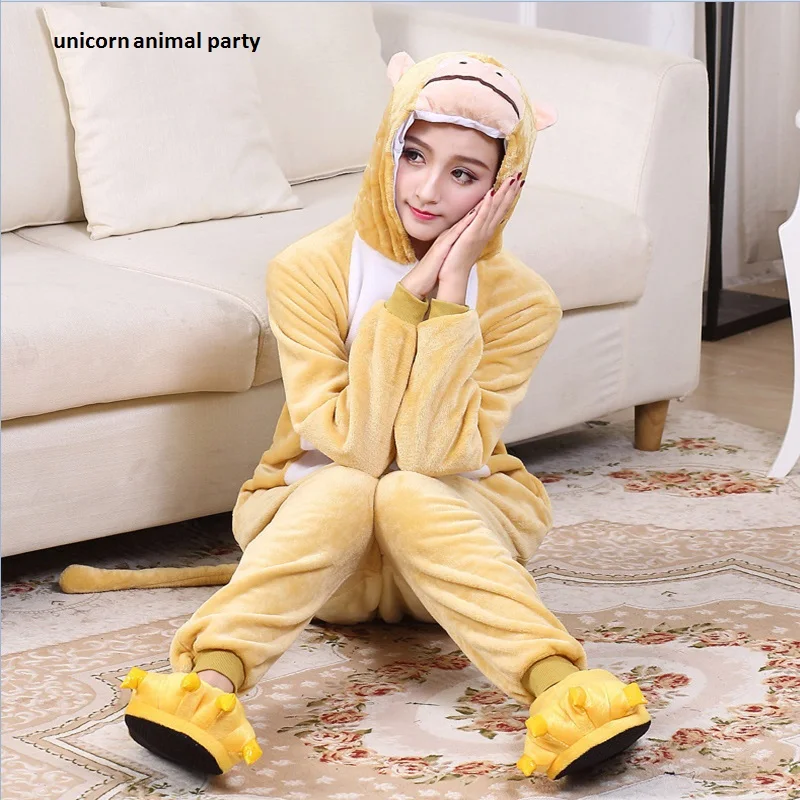 

Kigurumi Unisex zodiac Cosplay monkey Pajamas Onesies Winter Kawaii Anime Hoodie Pyjamas Cosplay Adult Onesie Christmas Costume