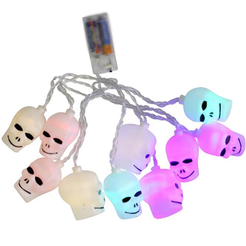 LED Skull Strip String Lights LED Garland Battery powered  Halloween Party Decorations Supplies Prop fairy lights string lights