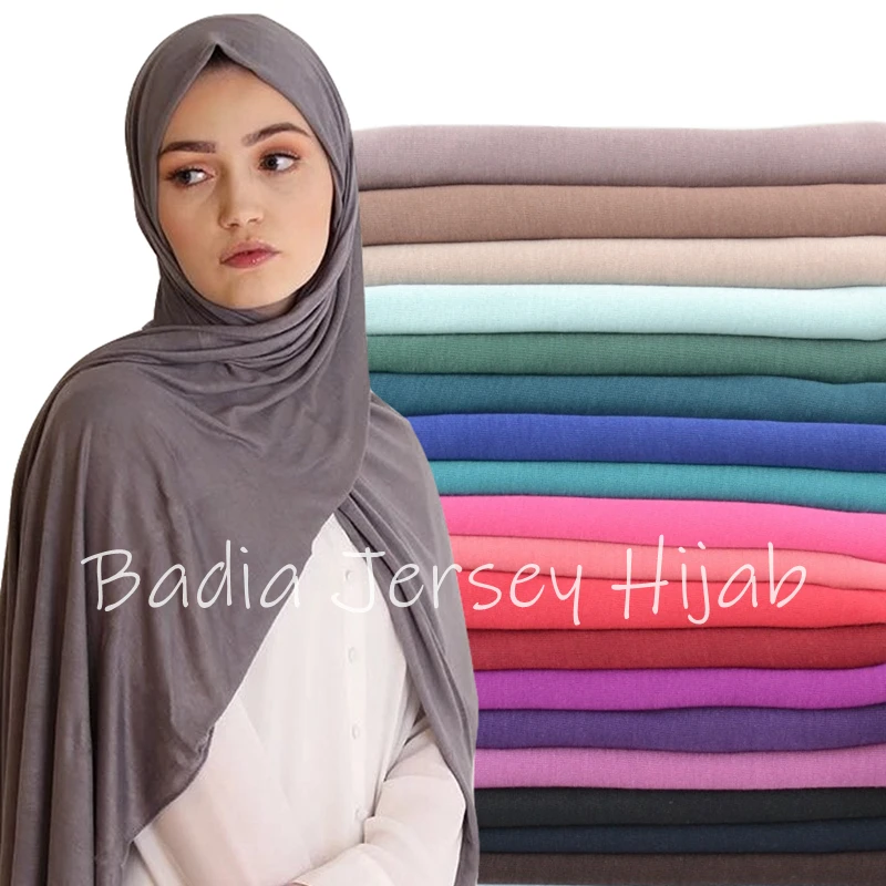 80*180cm One Piece Women Viscose Muslim Islamic Solid Plain Jersey Hijabs Maxi Scarves Soft Shawls