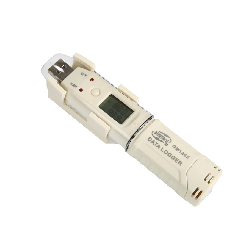 مسجل درجة الحرارة والرطوبة الرقمي الصغير USB ، مسجل بيانات درجة الحرارة والرطوبة مع علامة تجارية ، LCD ، 30 ~ 80 درجة مئوية