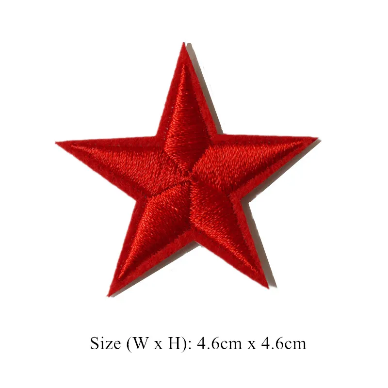 10PCS Red Stars Embroidered Patches Sew Iron On Badges For Dress Bag Jeans Hat T Shirt DIY Appliques Craft Decoration