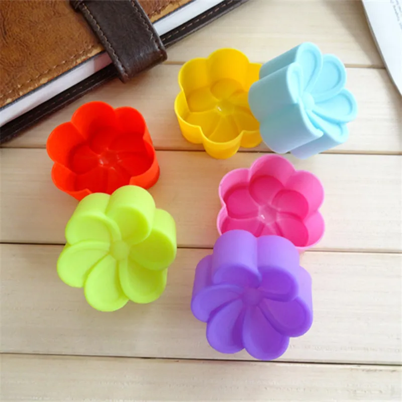 20 pcs/lot 3cm 5cm Flower Silicone cake mold chocolate mould DIY cupcake liners baking tools mini soap mold