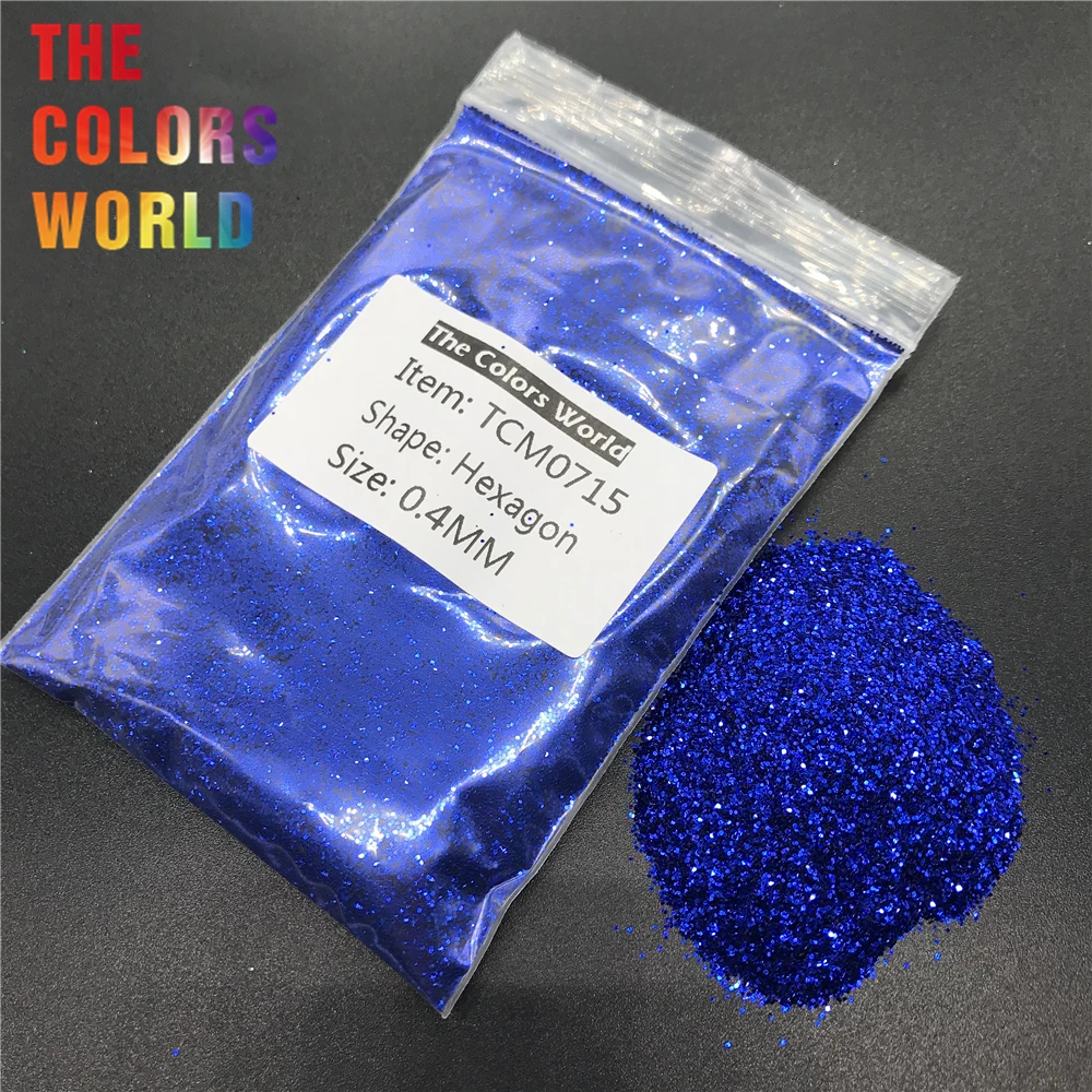 TCM0715 Dark Blue Color Metallic Luster Hexagon Shape Nail Glitter Nail Art Decoration Makeup Nail Gel Henna Tattoo Handwork DIY