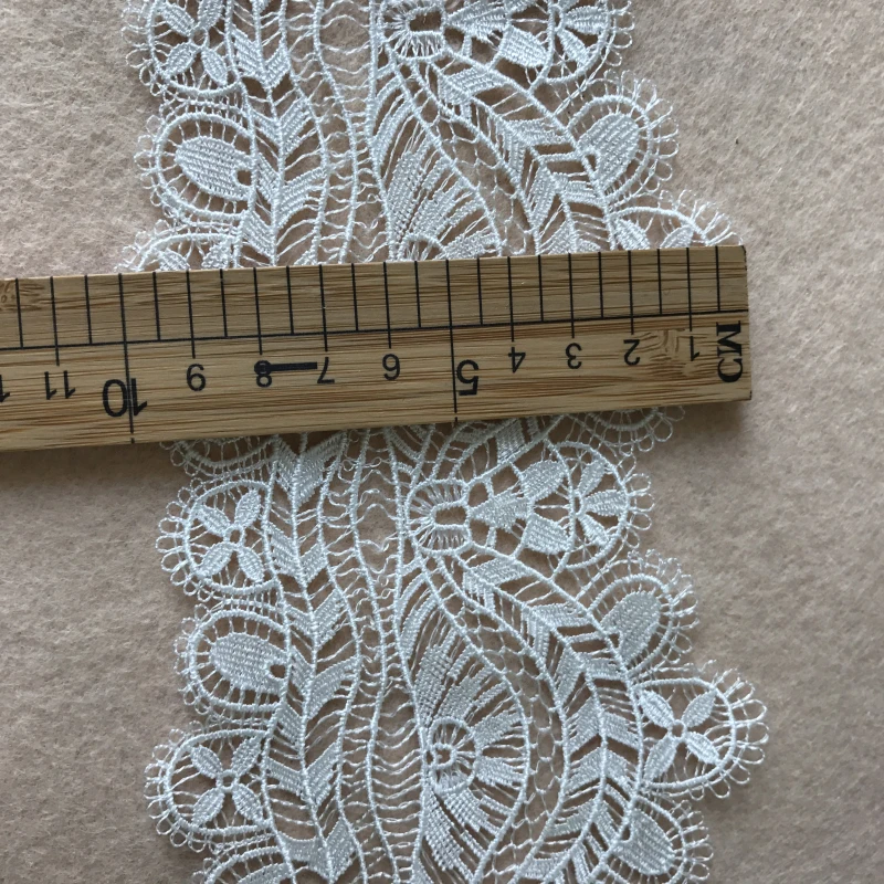 5 Yards Water Soluble White Venice/Venise Lace Trim Embroidered Flower Material For Costume Design, Necklace