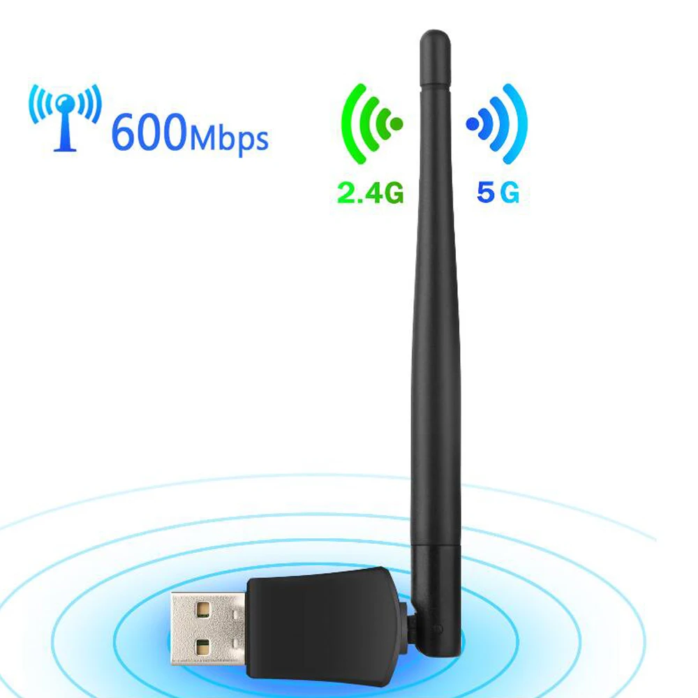 10 قطعة/الوحدة داول الفرقة 5Ghz 2.4Ghz 600 ميغابت في الثانية اللاسلكية USB Wifi دونغل Lan محول 802.11a/g/n/ac