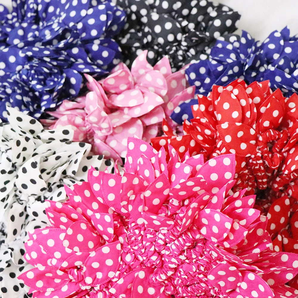 100pc Hair Rubber Bands Polka Dot Hairband Rabbit Ears Head Flower Gum Rope Elastic Hair Tie Hair Accessories For Girls Headwear