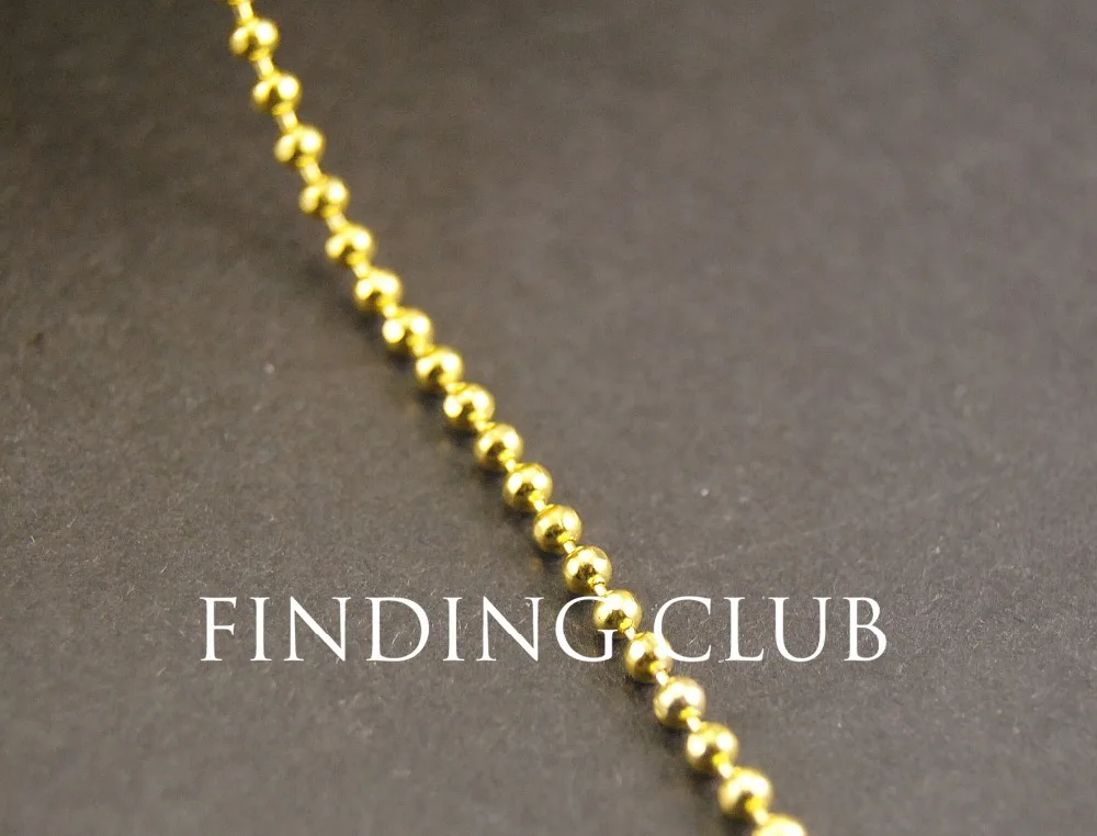 New Factory Price 5Meters 2mm Gold Metal Brass Bead Ball Chain Jewelry Findings In Bulk C58