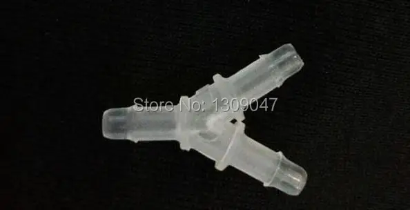 50pcs/lot Large format solvent printer ink tube connector Y shape ink pipe plastic connectors 6mm*4mm