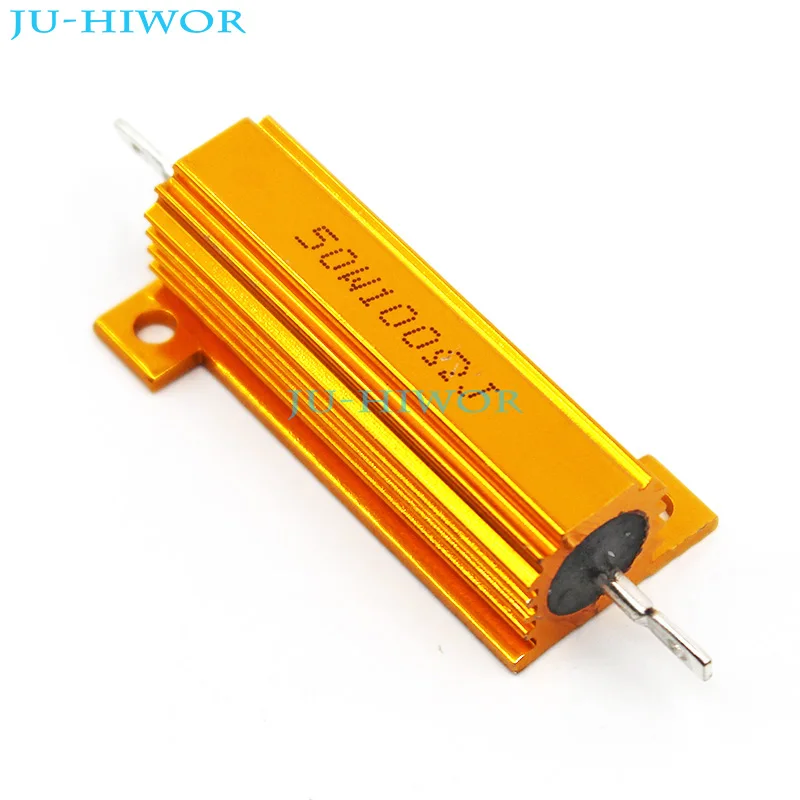 

(2pcs/lot) RX24 100 Ohm 100R 50W 50Watts Aluminium Housed High Power Resistor Metal Shell Heatsink Resistor 100ohm Resistance