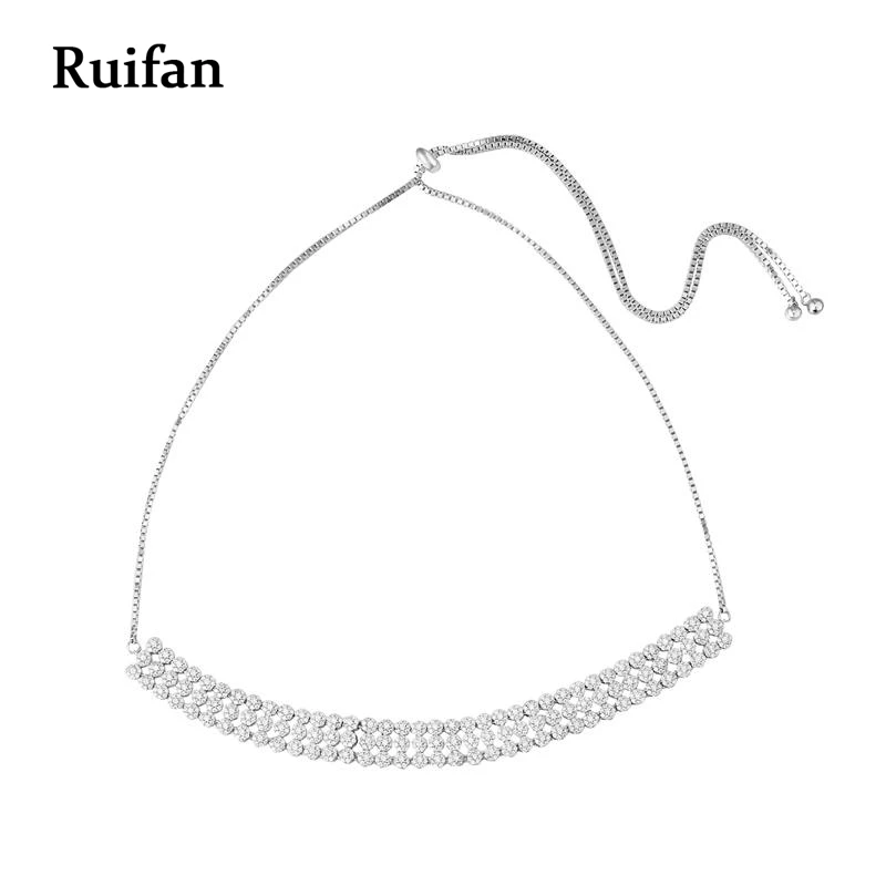 Luxury Pure 925 Sterling Silver Necklace Cubic Zircon Choker Collar Necklaces for Women Wedding Engagement Fine Jewelry YNC039