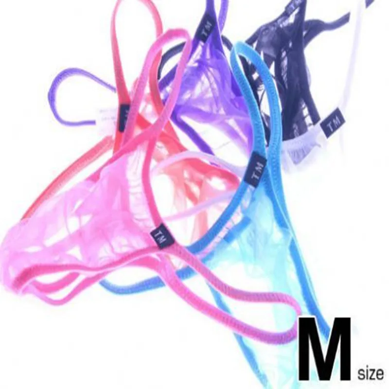 Sexy Men Jockstrap G Strings Thongs Gay Men Underwear Sexy Penis Pouch Gay Mesh Underwear Waist Translucent Bright Network Yarn