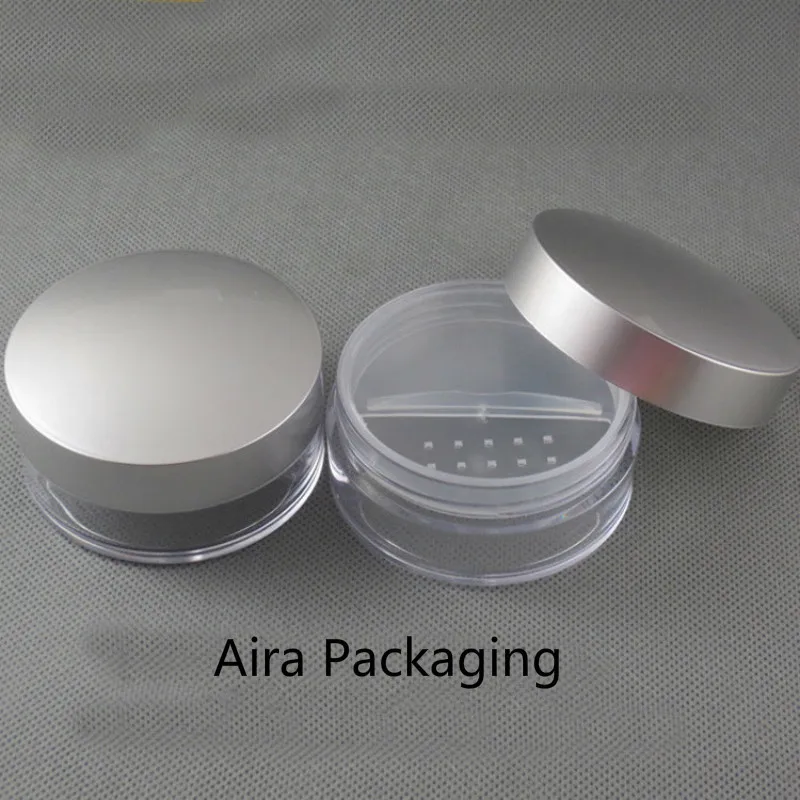 

50ML 30pcs/lot Empty Plastic Loose Powder Jar with Rotating Sifter Cosmetic Powder Refillable Case Professional Makeup Tools