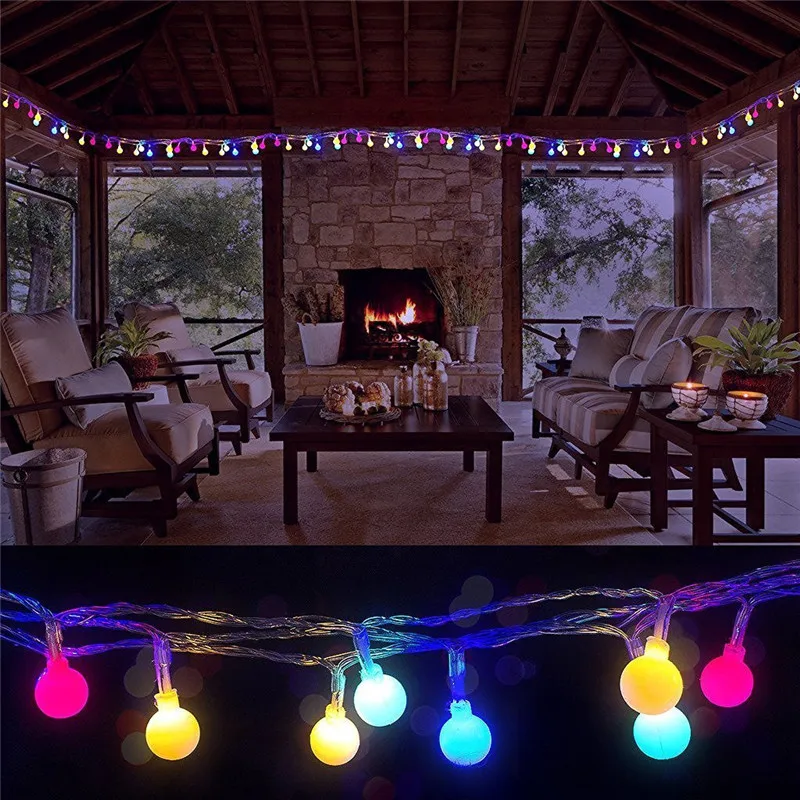 10M 100 Ball Multicolor Christmas LED String Lights 110V 220V IP44 Outdoor Wedding Party Holiday Decoration Lights Luces