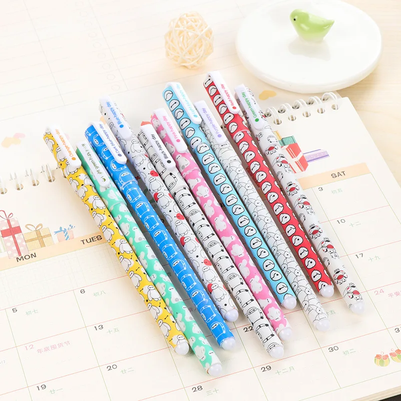 Korean version neutral pen lovely creative PVC box HAPPY DAY 10 color neutral pen ten pieces writing School Supplies