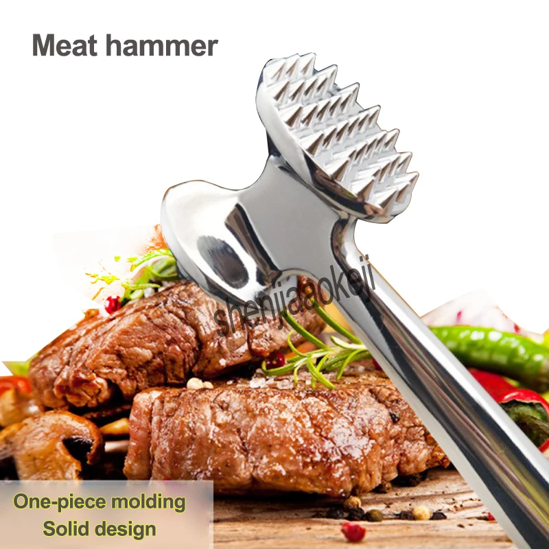 Commercial Steak hammer integrated stainless steel beef Meat hammer tender meat hammer sirloin meat row tool household 1pc