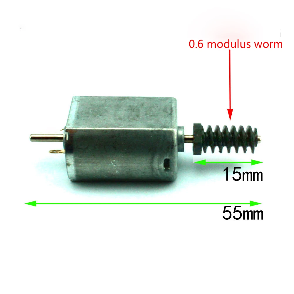 Biaxial worm FK130SH motor model, DIY miniature DC motor, 0.6 modulus gear motor toy iron cover