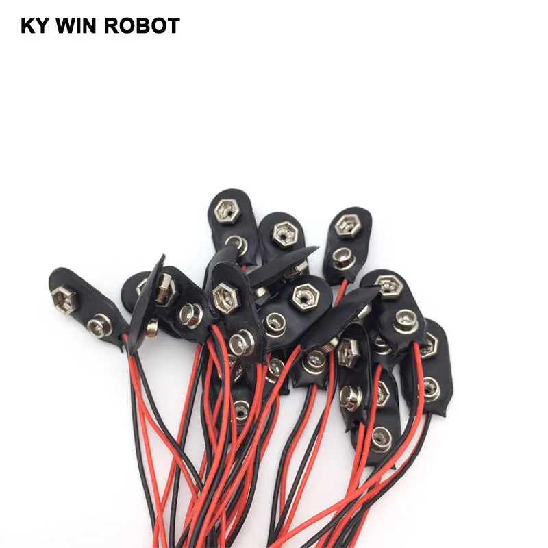 20Pcs 9V Battery Snap-on Connector Clip With Wire Holder Cable Leads Cord