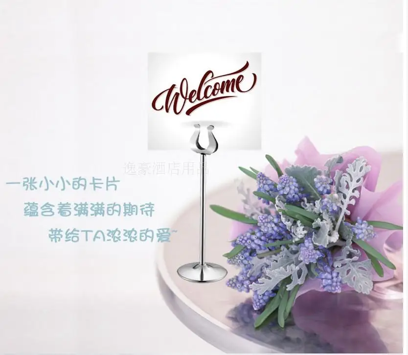 table number holder gold silver wedding table card holders U shape table decoration stainless 10-30cm table card stands image 4