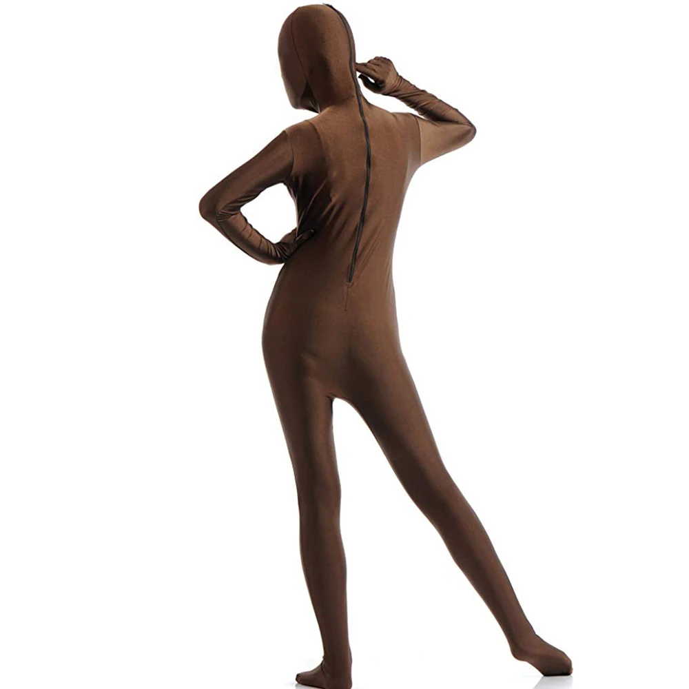 AOYLISEY Adult Green Full Body Bodysuits Bodycon Cosplay Zentai Morph Suits Nylon Spandex Women's Unitard Men Halloween Costume